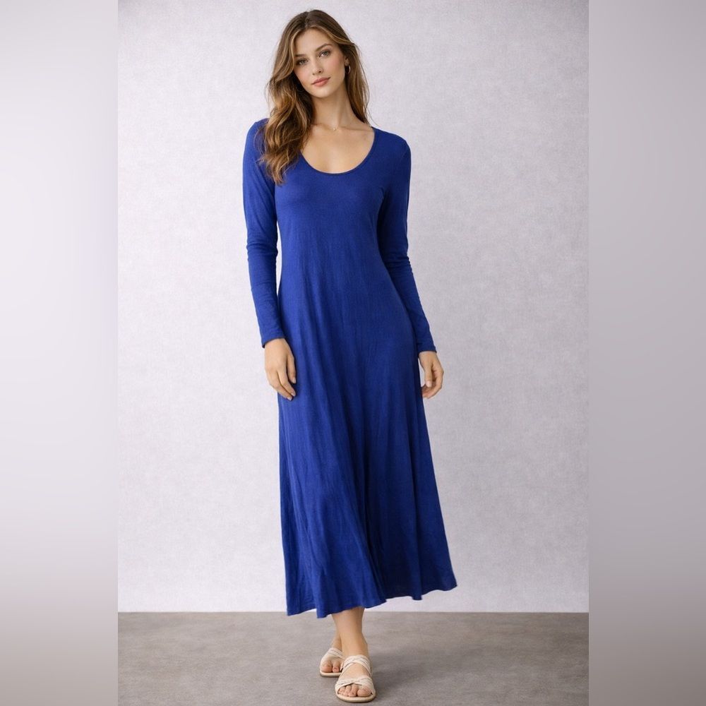 Iconic Luxe Blue Long Sleeve Dress – Size S